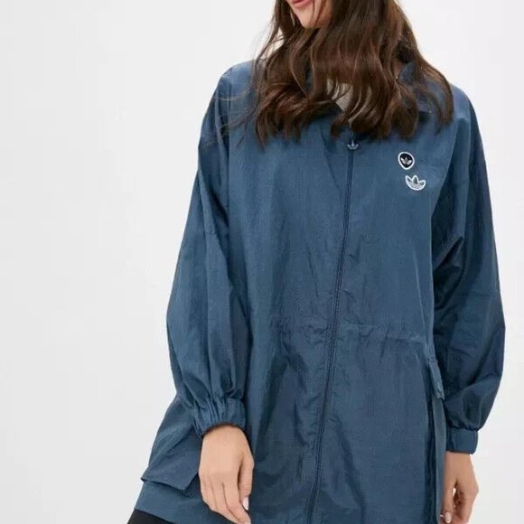 Adidas Originals Three Stripes Long Windbreaker Jacket - Picture 11 of 11